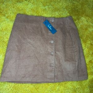 Lulu's Tan Corduroy Mini Skirt